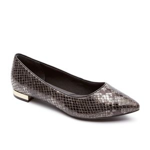 Rockport Adelyn Black and Gold Ballet Flat 5.5M